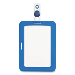 Cosco MyID Badge Holder, Vertical/Horizontal, 3 5/8 x 2 1/4, Blue, 1/ea (COS075014) View Product Image