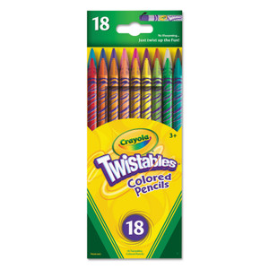 Crayola Twistables Colored Pencils, 2 mm, 2B, Assorted Lead and Barrel Colors, 18/Pack View Product Image