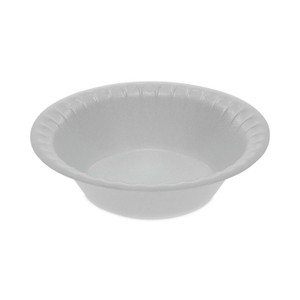 Pactiv Evergreen Placesetter Satin Non-Laminated Foam Dinnerware, Bowl, 5 oz, 4.5" dia, White, 1,250/Carton (PCTYTH100040000) View Product Image