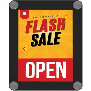 Deflecto Window Display - 8.5" Width x 11" Height - Rectangular Shape - Glass-mountable, Window-mountable - Double Sided - UV Protected, Heat Resistant, Suction Cup Product Image 