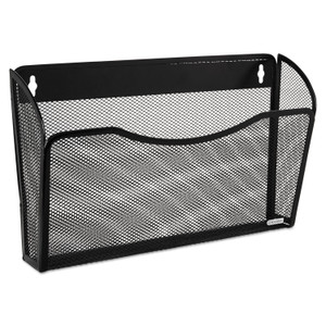 Rolodex Single Pocket Wire Mesh Wall File, Letter Size, 14" x 3.27" x 8.5", Black (ROL21931) View Product Image