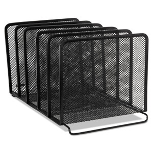 Rolodex Mesh Stacking Sorter, 5 Sections, Letter to Legal Size Files, 8.25" x 14.38" x 7.88", Black View Product Image