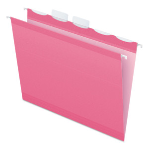 Pendaflex Ready-Tab Colored Reinforced Hanging Folders, Letter Size, 1/5-Cut Tabs, Pink, 20/Box View Product Image
