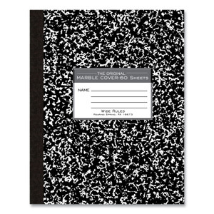 Roaring Spring Marble Cover Composition Book, Wide/Legal Rule, Black Marble Cover, (60) 10 x 8 Sheets View Product Image