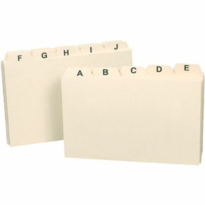 Smead Card Guides with Alphabetic Tab - Character - A-Z - 3" Width x 5" Length - Manila Divider - 10% Recycled Product Image 