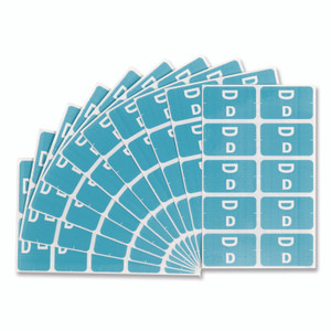 Smead AlphaZ Color-Coded Second Letter Alphabetical Labels, D, 1 x 1.63, Light Blue, 10/Sheet, 10 Sheets/Pack View Product Image