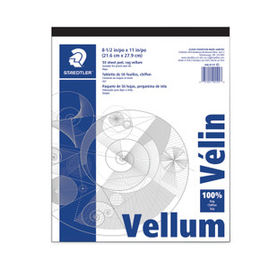 Staedtler Mars Translucent Vellum Art and Drafting Paper, 16 lb Bristol Weight, 8.5 x 11, 50/Pad View Product Image