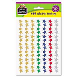 Teacher Created Resources Sticker Valu-Pak, Foil Stars, 686/Pack (TCR6644) View Product Image