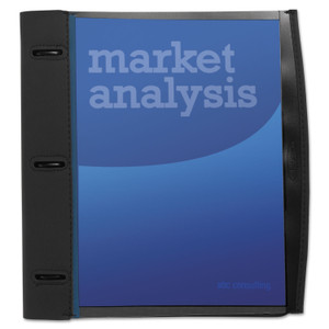 Smart-View Three-Ring Report Cover, Ring Fastener, 8.5 X 11, Black/blue/black (WLJ21515) View Product Image