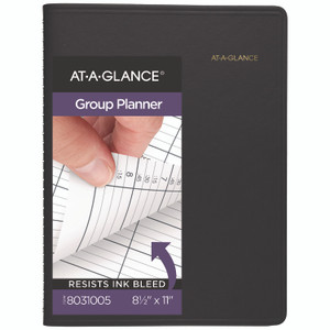 AT-A-GLANCE Four-Person Group Undated Daily Appointment Book, 10.88 x 8.5, Black Cover, 12-Month (Jan to Dec): Undated View Product Image