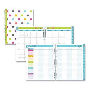 Blue Sky Teacher Dots Academic Year Create-Your-Own Cover Weekly/Monthly Planner, 11 x 8.5, 12-Month (July to June): 2023 to 2024 View Product Image