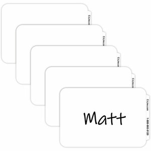 C-Line Plain White Self-adhesive Name Badges - 3 1/2" Width x 2 1/4" Length - Removable Adhesive - Rectangle - White - Self-adhesive Product Image 