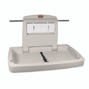 Rubbermaid Commercial Sturdy Station 2 Baby Changing Table, 33.5 x 21.5, Platinum View Product Image