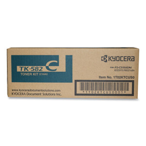 Kyocera TK582C High-Yield Toner, 2,800 Page-Yield, Cyan View Product Image