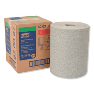 Tork Industrial Cleaning Cloths, 1-Ply, 12.6 x 10, Gray, 500 Wipes/Roll (TRK520337) View Product Image