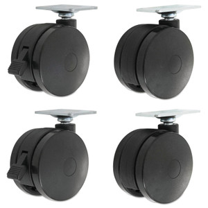 Alera Casters for Height-Adjustable Table Bases, Grip Ring Stem, 2" Wheel, Black, 4/Set (ALEHT3004) View Product Image