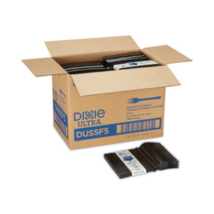 Dixie SmartStock Tri-Tower Dispensing System Polystyrene Cutlery, Mediumweight Fork, Plastic, Black, 40/Pack, 24 Packs/Carton View Product Image