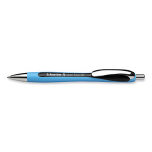 Schneider Slider Rave XB Ballpoint Pen, Retractable, Extra-Bold 1.4 mm, Black Ink, Black/Light Blue Barrel View Product Image