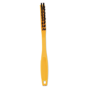 Rubbermaid Commercial Synthetic-Fill Tile and Grout Brush, Black Plastic Bristles, 2.5" Brush, 8.5" Yellow Plastic Handle (RCP9B56BLA) View Product Image