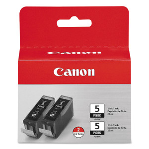 Canon 0628B009 (PGI-5BK) ChromaLife100+ Ink, Black, 2/Pack View Product Image