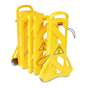 Rubbermaid Commercial Portable Mobile Safety Barrier, Plastic, 13 ft x 40", Yellow (RCP9S1100YEL) View Product Image