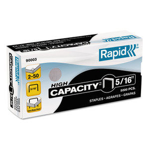 Rapid High Capacity Staples, 0.31" Leg, 0.5" Crown, Steel, 5,000/Box (RPD90003) View Product Image