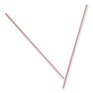 Dixie Unwrapped Hollow Stir-Straws, 5.5", Plastic, White/Red Stripe, 1,000/Box, 10 Boxes/Carton (DXEHS551) View Product Image