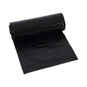 Boardwalk Low-Density Waste Can Liners, 16 gal, 1 mil, 24" x 32", Black, Perforated Roll, 10 Bags/Roll, 15 Rolls/Carton View Product Image