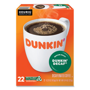 Dunkin Donuts K-Cup Pods, Dunkin' Decaf, 22/Box (GMT1269) View Product Image