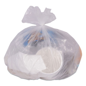 Coastwide Professional High-Density Can Liners, 10 gal, 8 mic, 24" x 24", Natural, 50 Bags/Roll, 20 Rolls/Carton (CWZ275497) View Product Image