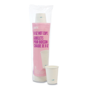 Perk White Paper Hot Cups, 8 oz, 100/Pack (PRK24431632) View Product Image