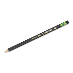 Dixon Tri-Conderoga Pencil with Microban Protection, HB (#2), Black Lead, Black Barrel, Dozen View Product Image