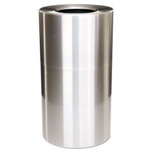 Rubbermaid Commercial Atrium Aluminum Container with Liner, 35 gal, Aluminum, Satin Aluminum (RCPAOT35SANL) View Product Image