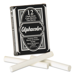 Quartet Chalk Sticks, Low Dust, Nontoxic, 3-1/4"x3/8", 12/BX, White (QRT314005) View Product Image