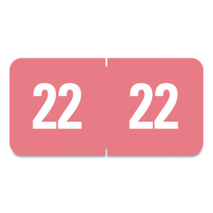 Smead Yearly End Tab File Folder Labels, 22, 0.5 x 1, Pink, 25/Sheet, 10/Sheets per Resealable Pegboard Display Pack, 250/Pack View Product Image