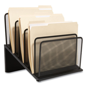 TRU RED Wire Mesh Incline Sorter, Open Design, 7 Sections, Letter-Size, 11.41 x 11.41 x 11.02, Matte Black View Product Image