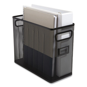 TRU RED Wire Mesh Box-Style Vertical Document Organizer, 1 Section, Letter-Size, 5.79 x 12.4 x 10.16, Matte Black View Product Image