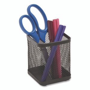 TRU RED Wire Mesh Pencil Holder, 3.46 x 3.46 x 4.33, Black View Product Image