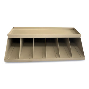 CONTROLTEK Coin Wrapper and Bill Strap Single-Tier Rack, 6 Compartments, 10 x 8.5 x 3, Steel, Pebble Beige (CNK500014) View Product Image