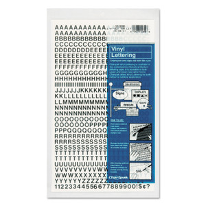 Chartpak Press-On Vinyl Letters and Numbers, Self Adhesive, Black, 0.25"h, 610/Pack (CHA01000) View Product Image