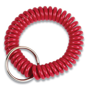 CONTROLTEK Wrist Key Coil Key Organizers, Red, 12/Pack View Product Image