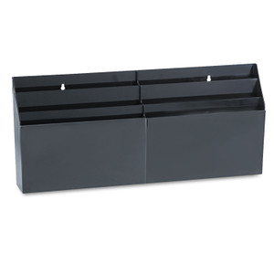 Rubbermaid Optimizers Six-Pocket Organizer, 6 Sections, Letter Size, 26.66" x 3.8" x 11.56" , Black (RUB96060ROS) View Product Image