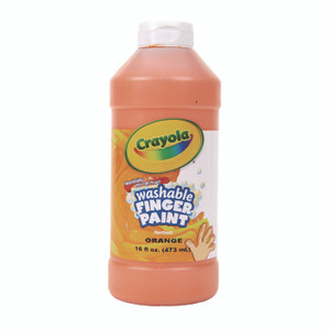 Crayola Washable Fingerpaint, Orange, 16 oz Bottle View Product Image