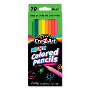 Cra-Z-Art Neon Colored Pencils, 10 Assorted Lead/Barrell Colors, 10/Set View Product Image