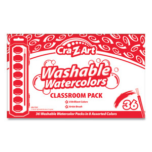Cra-Z-Art Washable Watercolor Classroom Pack, 8-Color Kits (Assorted Colors), 36 Kits/Box View Product Image