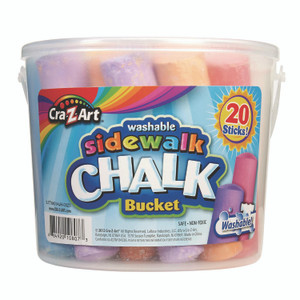 Cra-Z-Art Washable Sidewalk Jumbo Chalk in Storage Bucket with Lid and Handle, 12.63", 20 Assorted Colors View Product Image