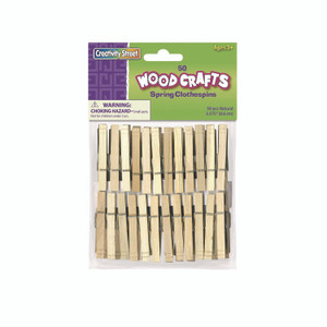 Creativity Street Wood Spring Clothespins, 3.38" Length, Natural, 50/Pack View Product Image