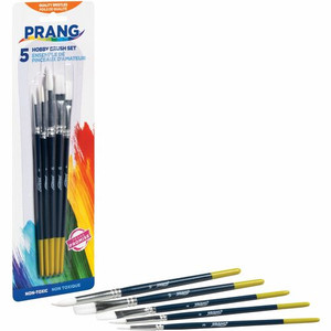 Prang Multipurpose Hobby Brush Set - Assorted - Wood Red Handle - Aluminum Ferrule Product Image 