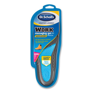 Dr. Scholl's Comfort and Energy Work Massaging Gel Insoles, Women Sizes 6 to 11, Black/Blue, Pair View Product Image