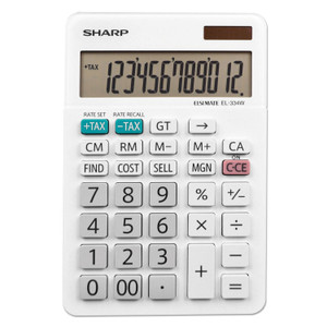 Sharp EL-334W Large Desktop Calculator, 12-Digit LCD (SHREL334W) View Product Image